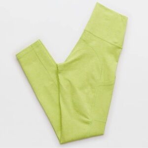 Aerie buttery soft leggings, large/short, high waisted, lime/yellow green.
